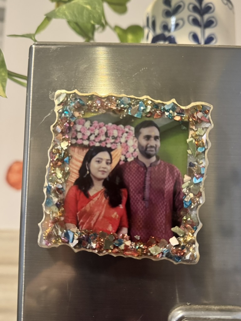 Resin Art Couple Fridge Magnet